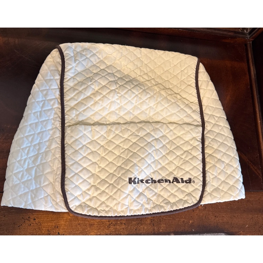 KitchenAid Stand Mixer Cover Quilted Brown Pocket Dust Guard Vintage
